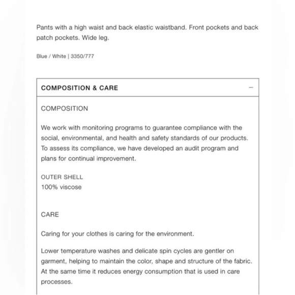 ZARA PAISLEY PRINT BLUE WHITE WIDE LEG PANTS - Picture 6 of 8